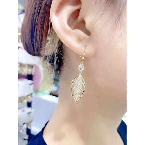Jewelry - Leaf Opal Earrings, Leaves, New